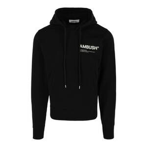 NEW AMBUSH men's logo-print hoodie in black tofu